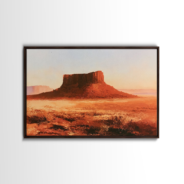 Abstract Mesa Landscape Framed Canvas Print, Desert Art, Wall Art Prints, Southwestern Decor, Fine Art, Desert, Boho Decor, DES-3x2-79