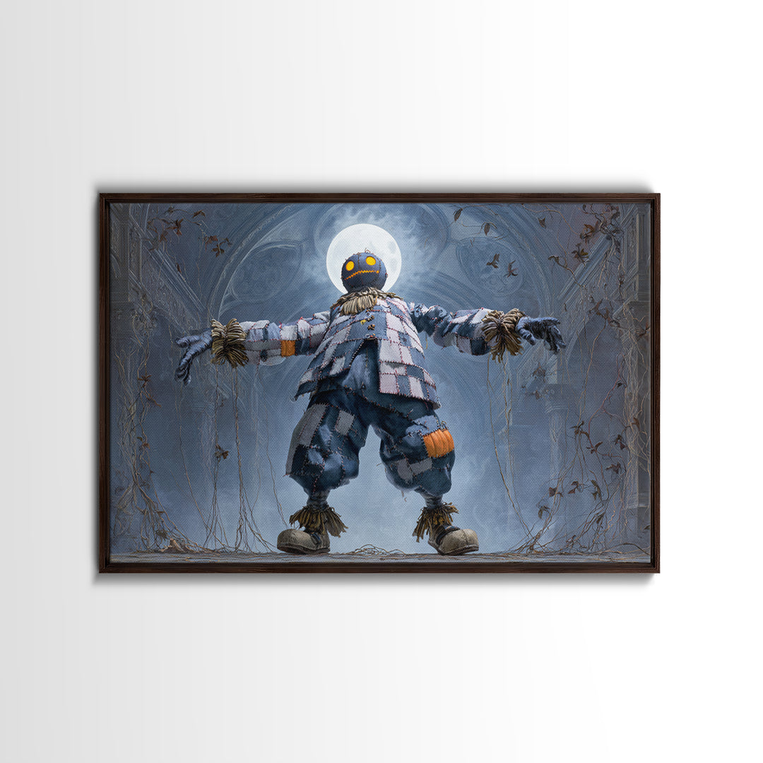 The Stitched Giant, Landscape Wall Art, Gothic Horror Wall Art, Framed Canvas Print, Halloween Wall Decor, Gothic Home Decor
