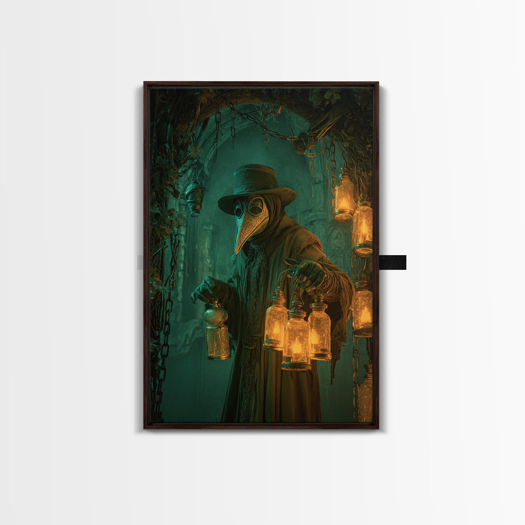 The Plague Doctor, Vertical Wall Art, Spooky Home Decor, Canvas Print, Halloween Wall Decor, Gothic Home Decor, Macabre Wall Art