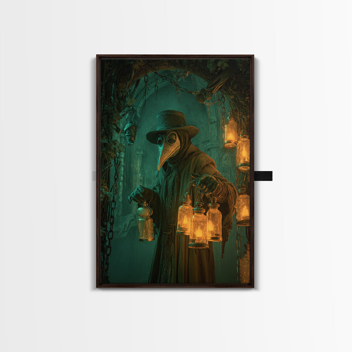 The Plague Doctor, Vertical Wall Art, Spooky Home Decor, Canvas Print, Halloween Wall Decor, Gothic Home Decor, Macabre Wall Art