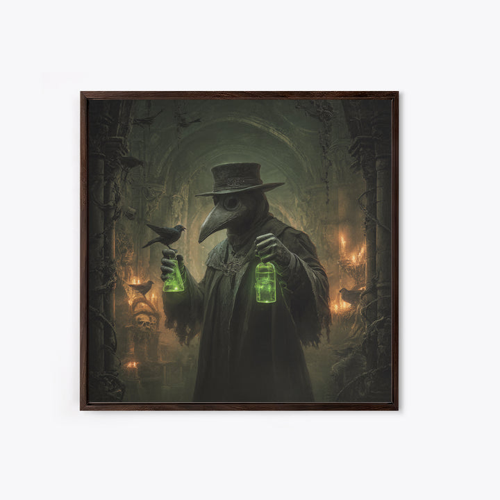 The Plague Doctor, Square Wall Art, Dark Halloween Decor, Canvas Print, Halloween Wall Decor, Gothic Home Decor, Collectible Wall Decor