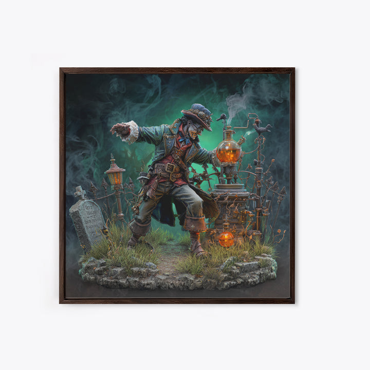 The Mad Alchemist, Square Wall Art, Macabre Wall Art, Framed Canvas Print, Halloween Wall Decor, Gothic Home Decor, Dark Fantasy Art