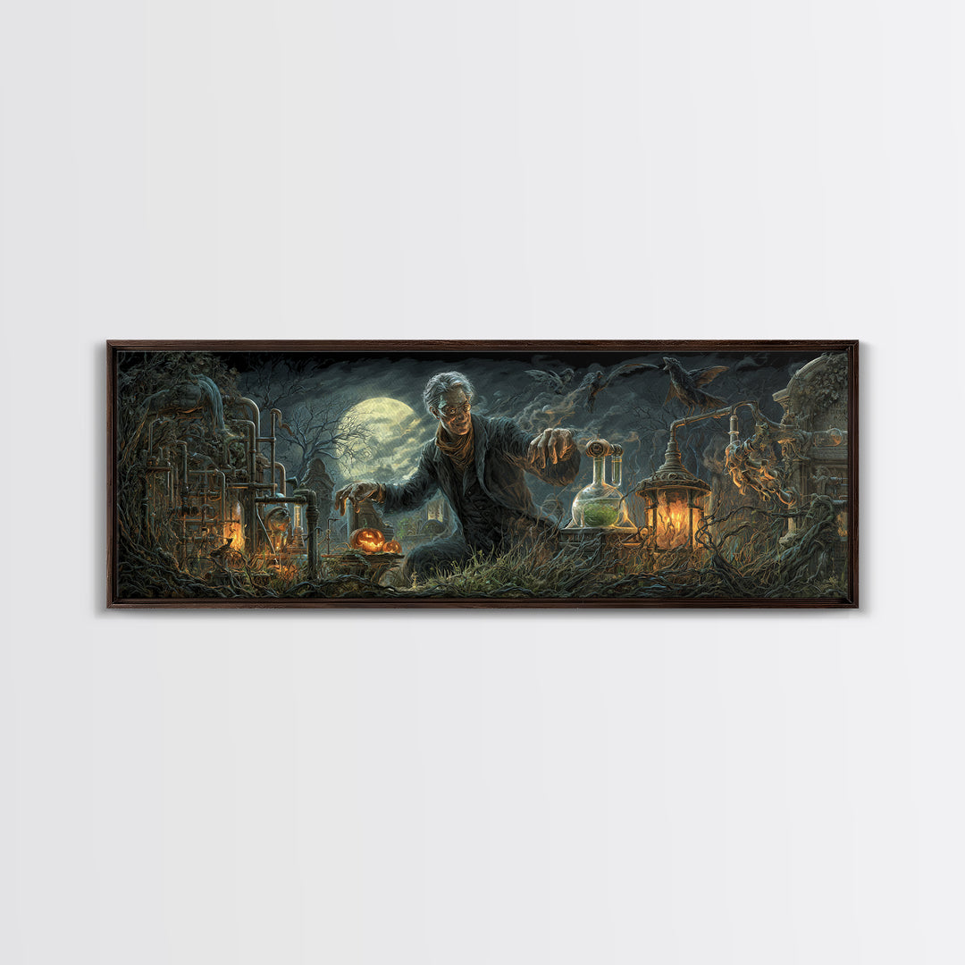 The Mad Alchemist, Extra Wide Wall Art, Dark Fantasy Wall Art, Canvas Print, Halloween Wall Decor, Gothic Home Decor, Halloween Decor