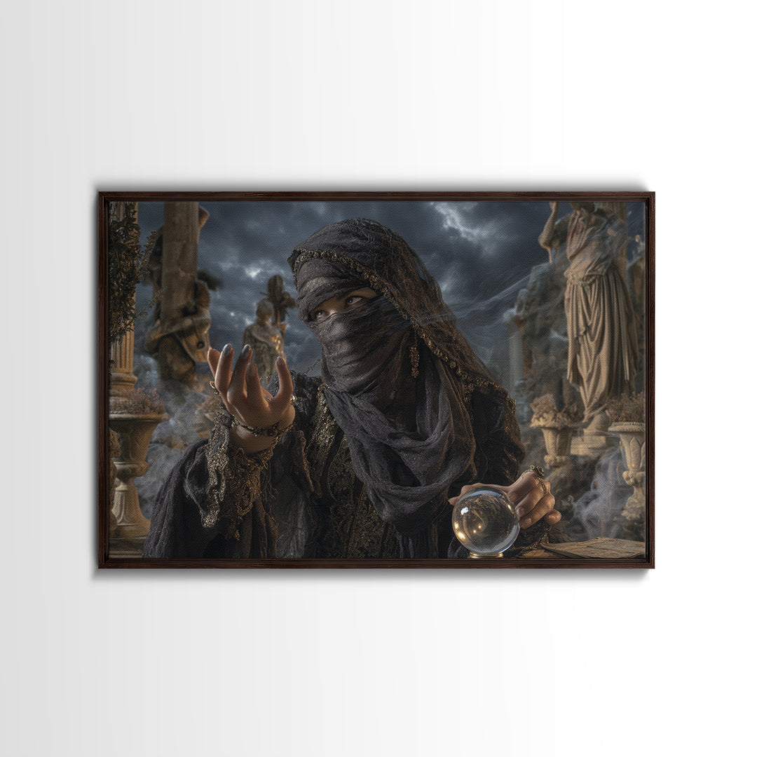 The Midnight Fortune Teller, Landscape Wall Art, Spooky Home Decor, Canvas Print, Halloween Wall Decor, Gothic Home Decor, Spooky Wall Decor