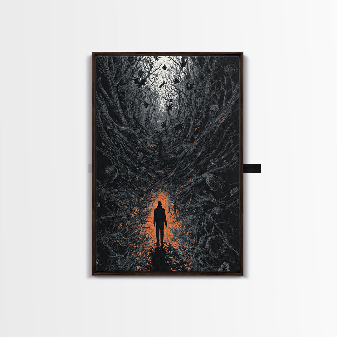 The Shadow Person, Vertical Wall Art, Dark Halloween Decor, Canvas Print, Halloween Wall Decor, Gothic Home Decor, Macabre Wall Art