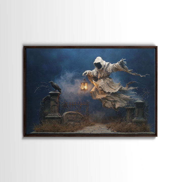 The Tattered Wraith, Landscape Wall Art, Dark Halloween Decor, Canvas Print, Halloween Wall Decor, Gothic Home Decor, Horror Wall Art