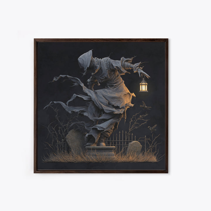The Tattered Wraith, Square Wall Art, Dark Halloween Decor, Canvas Print, Halloween Wall Decor, Gothic Home Decor, Spooky Wall Decor