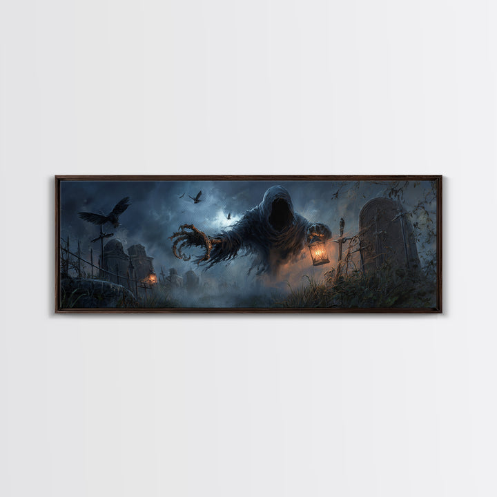 The Tattered Wraith, Extra Wide Wall Art, Dark Fantasy Wall Art, Canvas Print, Halloween Wall Decor, Gothic Home Decor, Halloween Wall Art