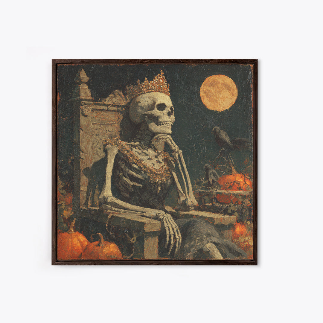 The Bone Queen, Square Wall Art, Haunted Gothic Art, Framed Canvas Print, Halloween Wall Decor, Gothic Home Decor, Spooky Wall Decor