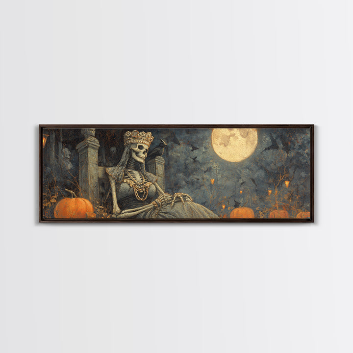 The Bone Queen, Extra Wide Wall Art, Dark Halloween Decor, Canvas Print, Halloween Wall Decor, Gothic Home Decor, Spooky Wall Decor
