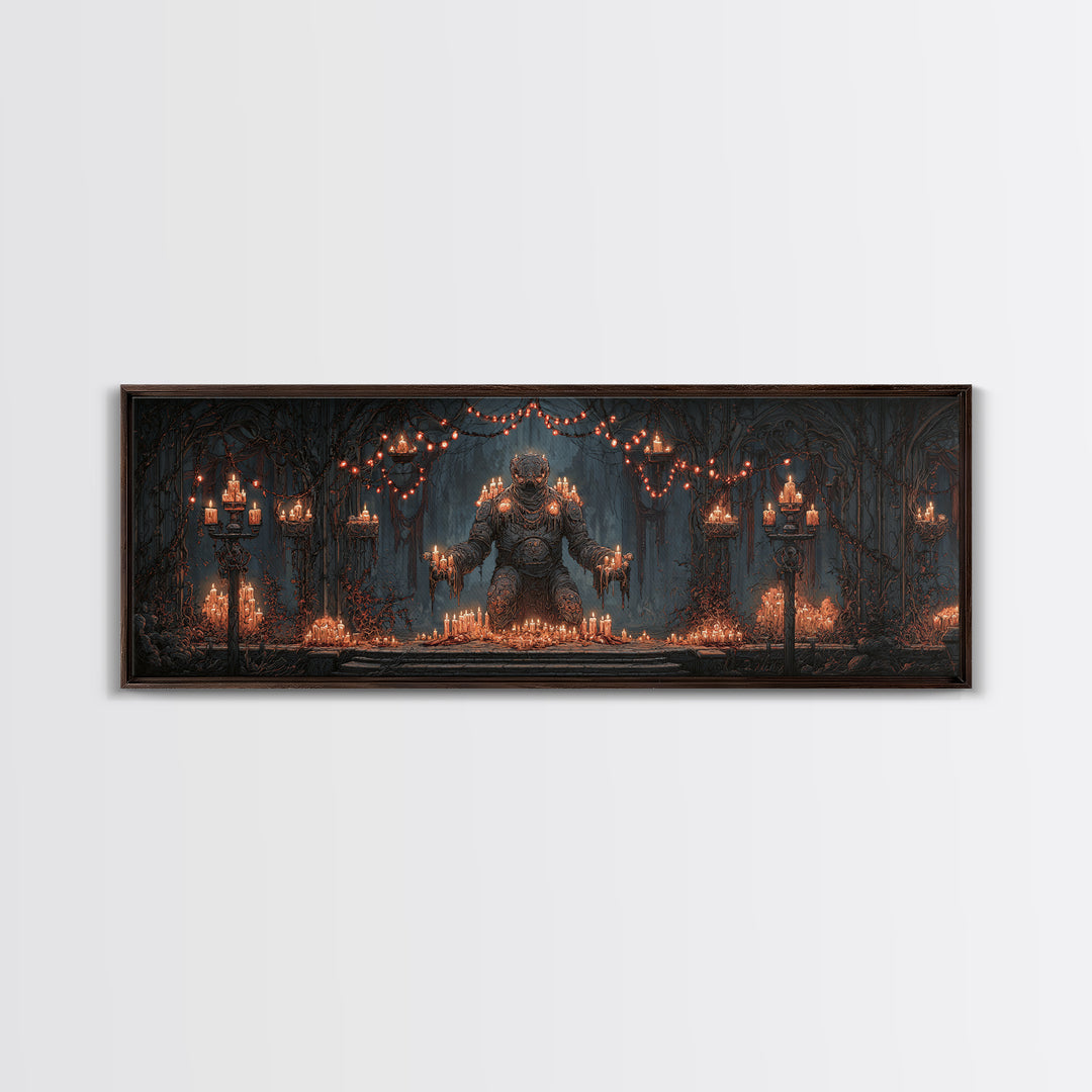 The Candlewax Man, Extra Wide Wall Art, Macabre Wall Art, Framed Canvas Print, Halloween Wall Decor, Gothic Home Decor, Halloween Decor
