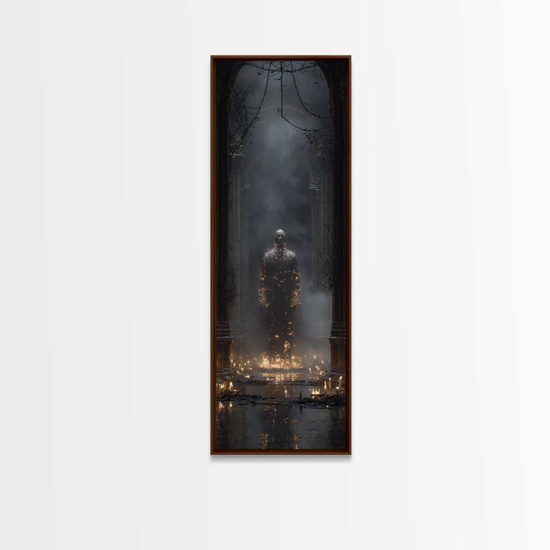 The Candlewax Man, Tall Narrow Wall Art, Spooky Home Decor, Canvas Print, Halloween Wall Decor, Gothic Home Decor, Statement Wall Art