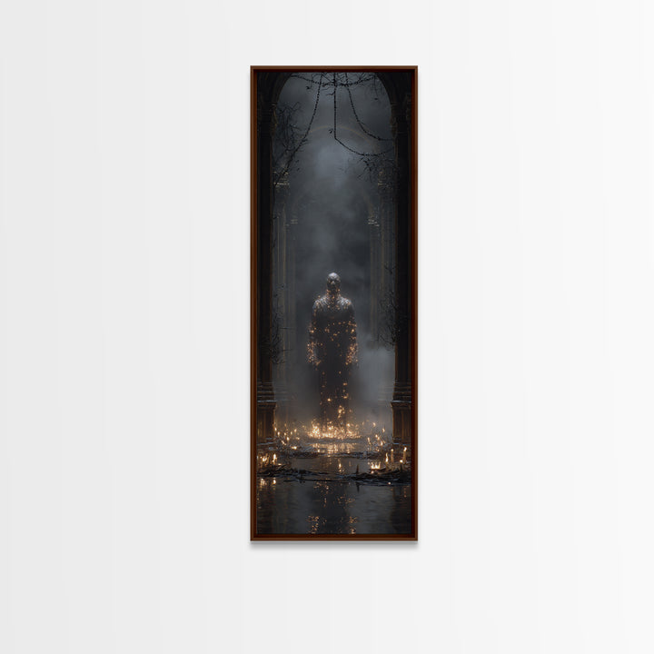 The Candlewax Man, Tall Narrow Wall Art, Spooky Home Decor, Canvas Print, Halloween Wall Decor, Gothic Home Decor, Statement Wall Art