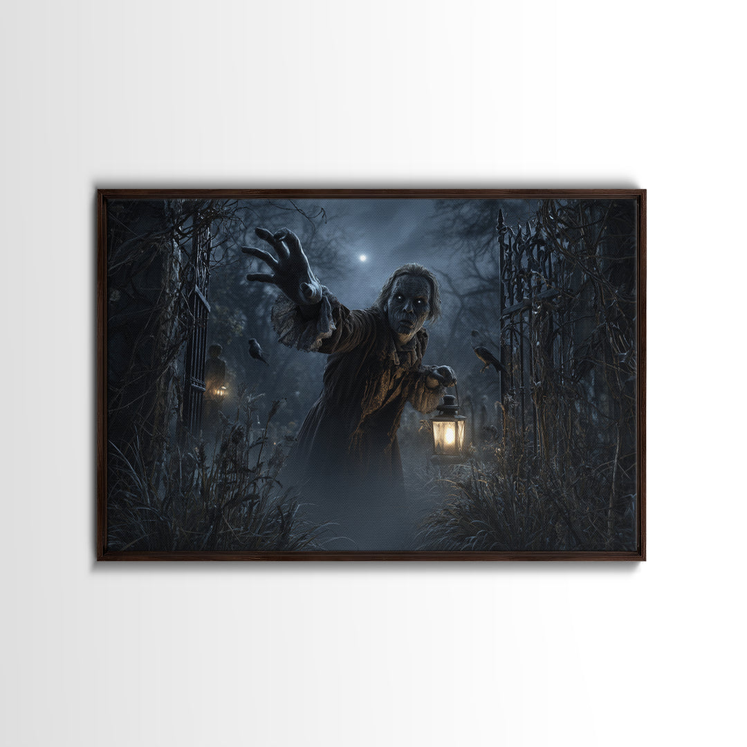 The Mirror Spirit, Landscape Wall Art, Dark Fantasy Wall Art, Canvas Print, Halloween Wall Decor, Gothic Home Decor, Statement Wall Art