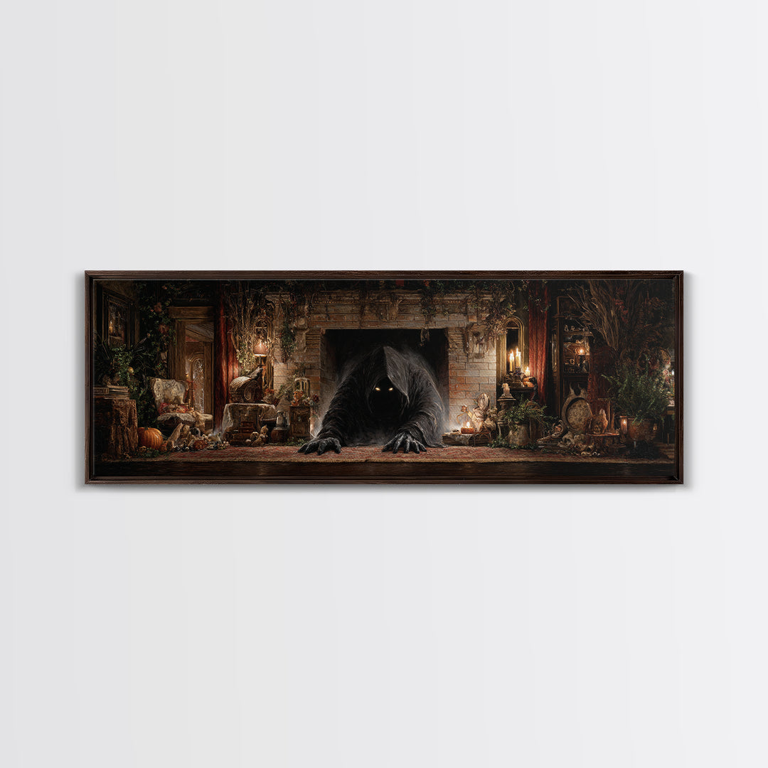 The Chimney Phantom, Extra Wide Wall Art, Dark Halloween Decor, Canvas Print, Halloween Wall Decor, Gothic Home Decor, Spooky Wall Decor