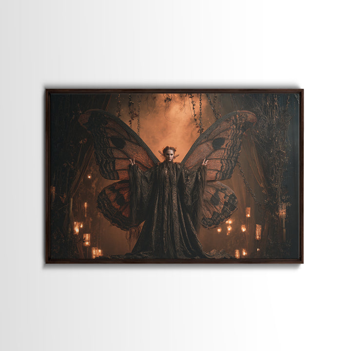 The Velvet Moth Witch, Landscape Wall Art, Spooky Home Decor, Canvas Print, Halloween Wall Decor, Gothic Home Decor, Halloween Wall Art