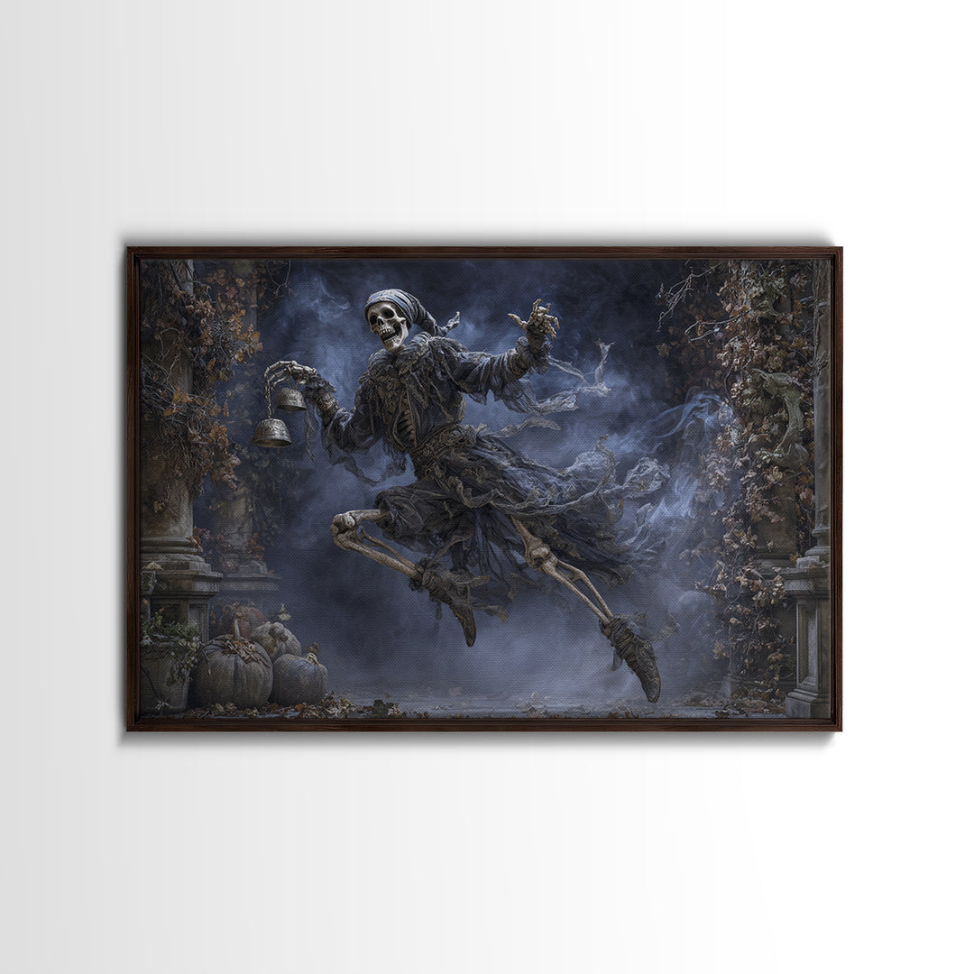 The Phantom Jester, Landscape Wall Art, Macabre Wall Art, Framed Canvas Print, Halloween Wall Decor, Gothic Home Decor, Statement Wall Art