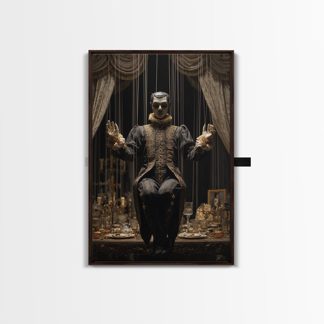The Marionette Master, Vertical Wall Art, Spooky Home Decor, Canvas Print, Halloween Wall Decor, Gothic Home Decor, Seasonal Home Decor