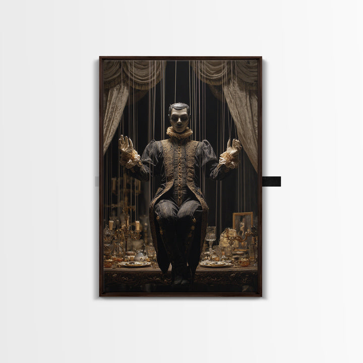 The Marionette Master, Vertical Wall Art, Spooky Home Decor, Canvas Print, Halloween Wall Decor, Gothic Home Decor, Seasonal Home Decor