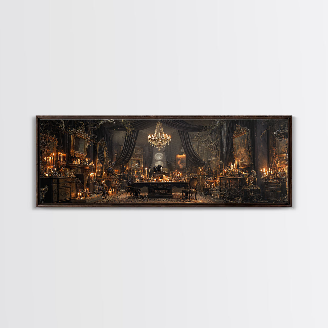 The Marionette Master, Extra Wide Wall Art, Haunted Gothic Art, Framed Canvas Print, Halloween Wall Decor, Gothic Home Decor