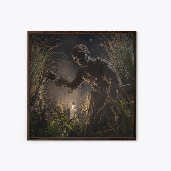 The Bog Mummy, Square Wall Art, Gothic Horror Wall Art, Framed Canvas Print, Halloween Wall Decor, Gothic Home Decor, Statement Wall Art