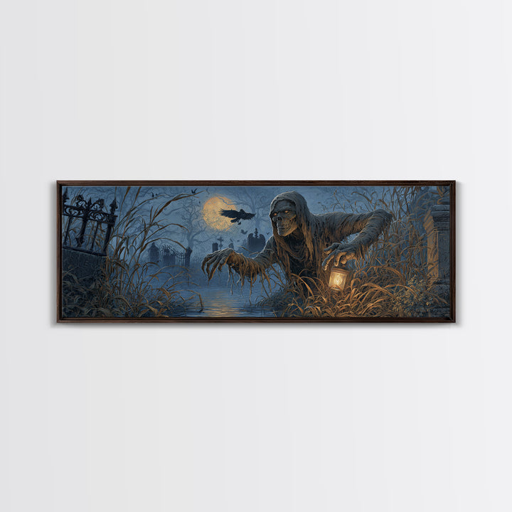 The Bog Mummy, Extra Wide Wall Art, Gothic Horror Wall Art, Framed Canvas Print, Halloween Wall Decor, Gothic Home Decor, Statement Wall Art