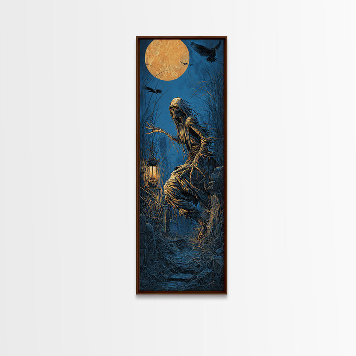 The Bog Mummy, Tall Narrow Wall Art, Dark Fantasy Wall Art, Canvas Print, Halloween Wall Decor, Gothic Home Decor, Statement Wall Art