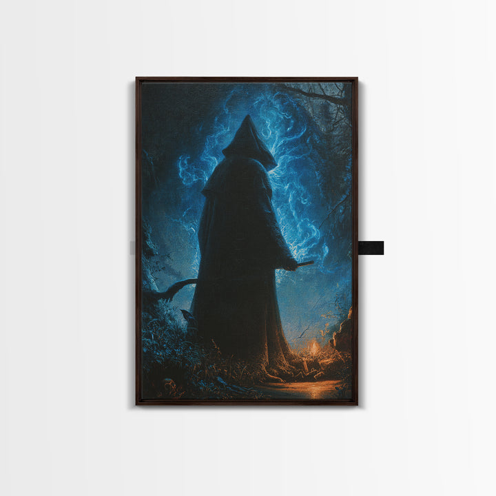 The Will-O'-The-Wisp Shepherd, Vertical Wall Art, Dark Fantasy Wall Art, Canvas Print, Halloween Wall Decor, Gothic Home Decor