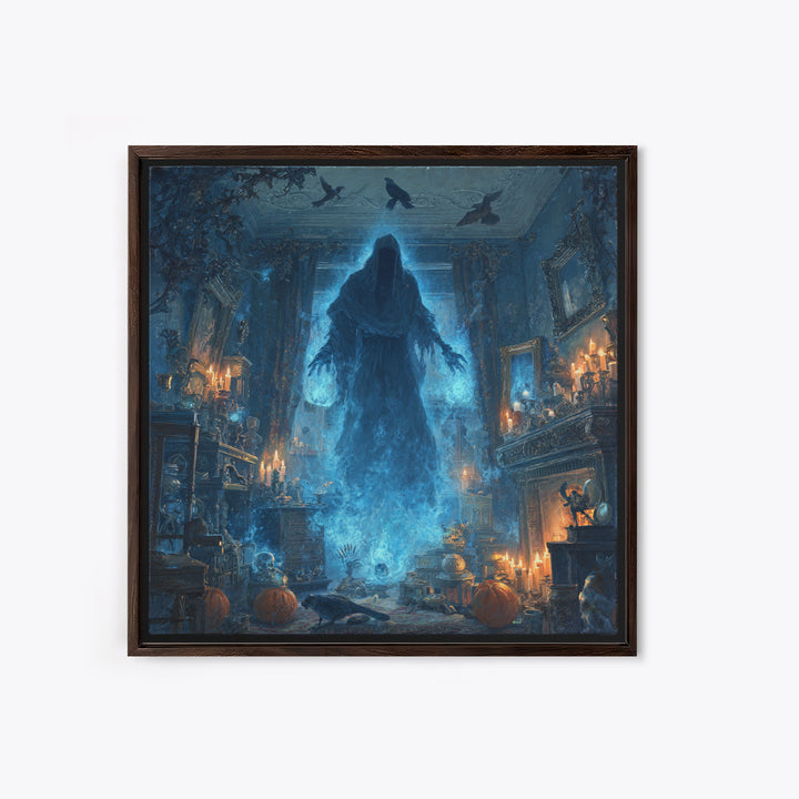 The Will-O'-The-Wisp Shepherd, Square Wall Art, Dark Fantasy Wall Art, Canvas Print, Halloween Wall Decor, Gothic Home Decor