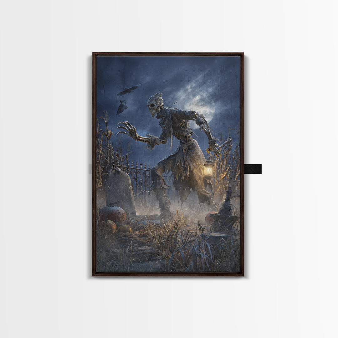 The Harvest Demon, Vertical Wall Art, Spooky Home Decor, Canvas Print, Halloween Wall Decor, Gothic Home Decor, Spooky Wall Decor