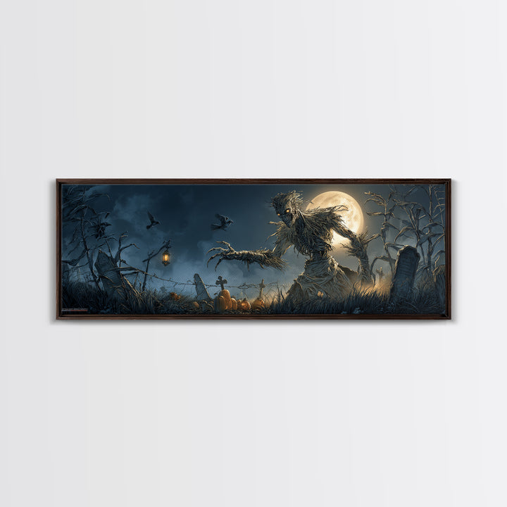 The Harvest Demon, Extra Wide Wall Art, Haunted Gothic Art, Framed Canvas Print, Halloween Wall Decor, Gothic Home Decor, Horror Wall Art