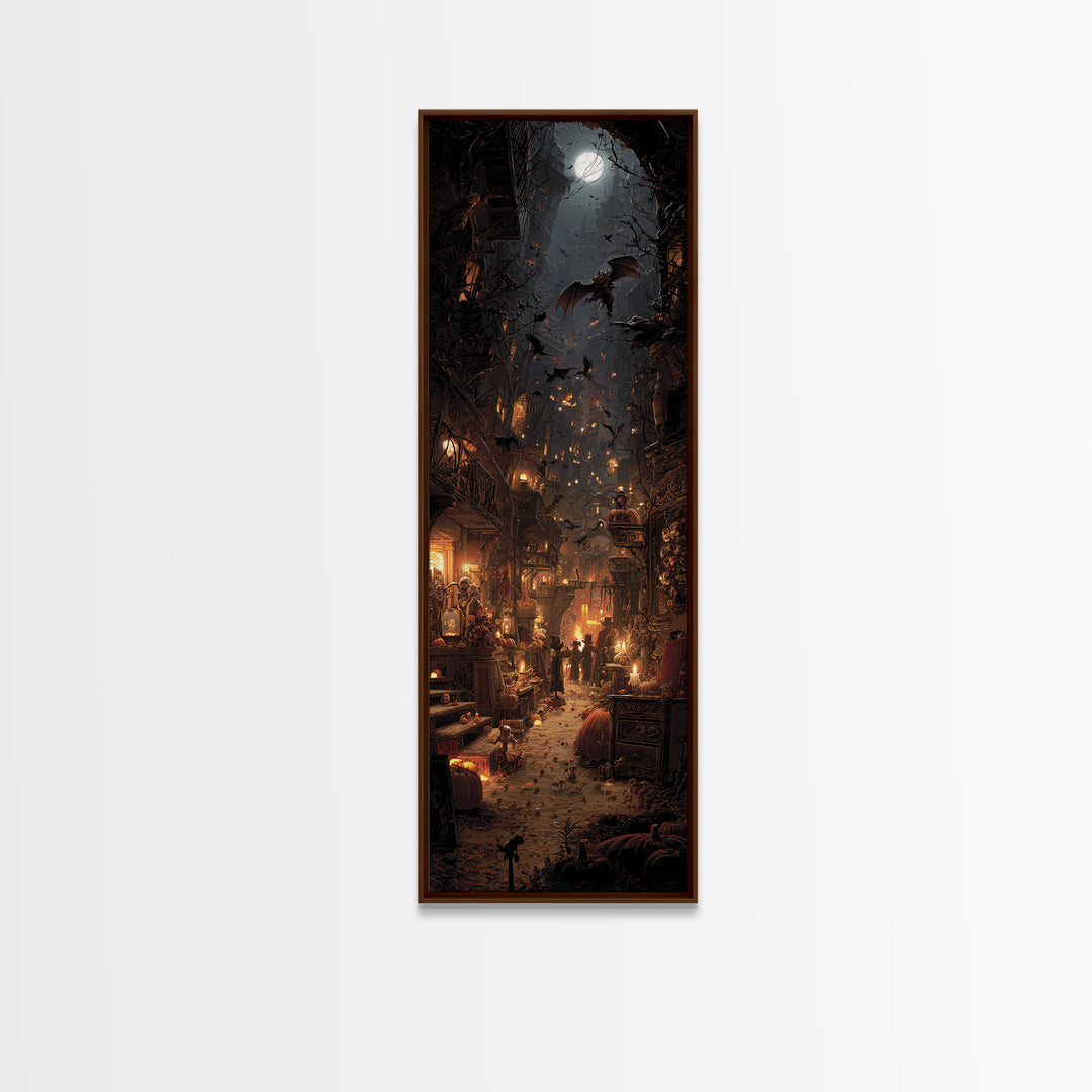 The Bat-Winged Imp, Tall Narrow Wall Art, Dark Fantasy Wall Art, Canvas Print, Halloween Wall Decor, Gothic Home Decor, Macabre Wall Art