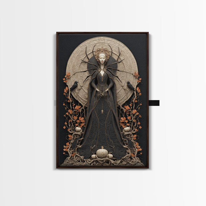 The Spider Queen, Vertical Wall Art, Dark Fantasy Wall Art, Canvas Print, Halloween Wall Decor, Gothic Home Decor, Dark Fantasy Art