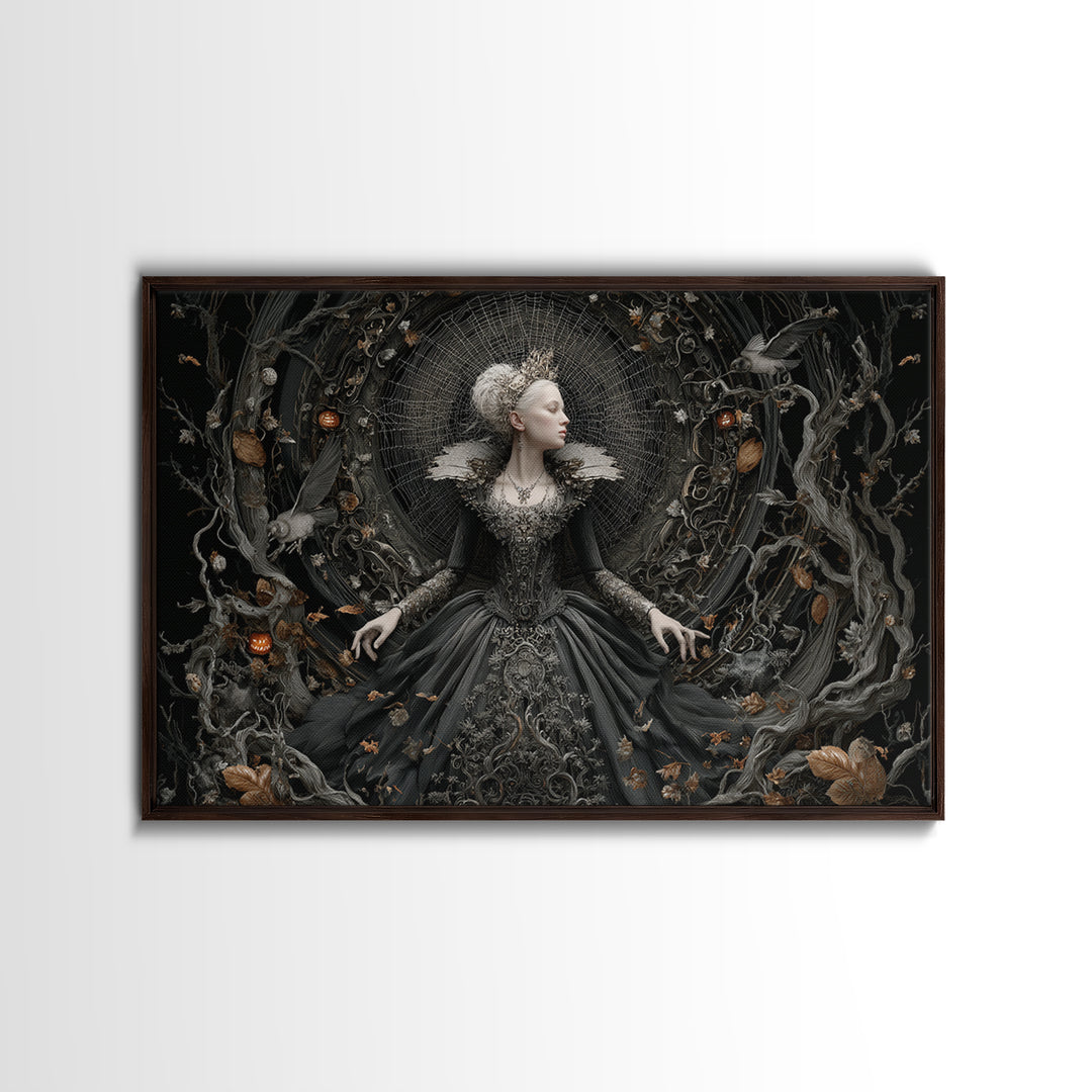The Spider Queen, Landscape Wall Art, Haunted Gothic Art, Framed Canvas Print, Halloween Wall Decor, Gothic Home Decor, Horror Wall Art