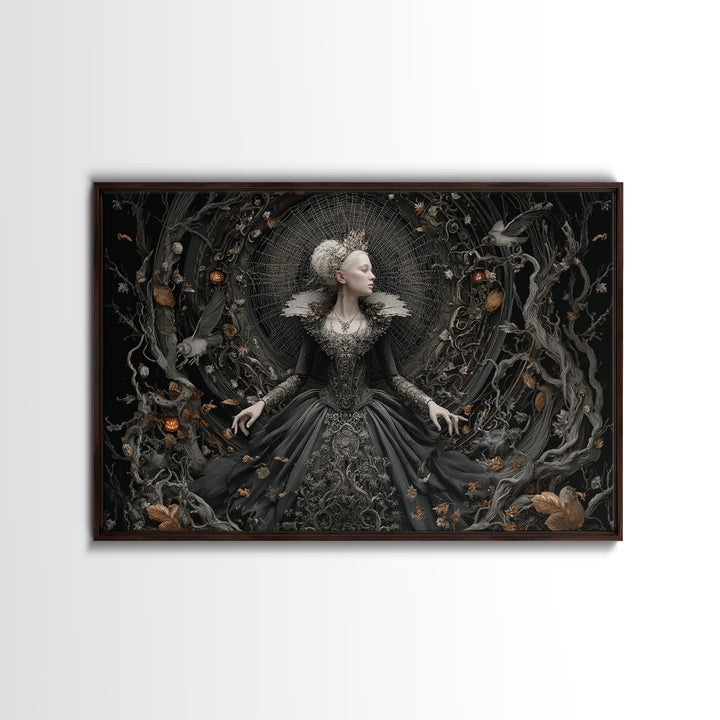 The Spider Queen, Landscape Wall Art, Haunted Gothic Art, Framed Canvas Print, Halloween Wall Decor, Gothic Home Decor, Horror Wall Art