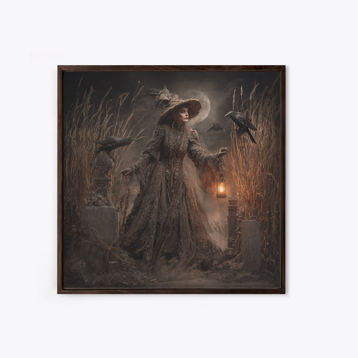 The Salt-Marsh Witch, Square Wall Art, Spooky Home Decor, Canvas Print, Halloween Wall Decor, Gothic Home Decor, Halloween Wall Art