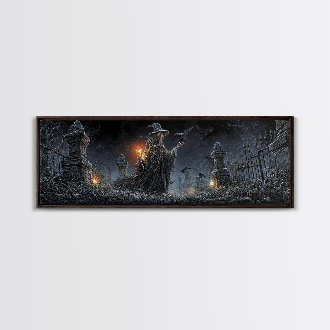 The Salt-Marsh Witch, Extra Wide Wall Art, Haunted Gothic Art, Framed Canvas Print, Halloween Wall Decor, Gothic Home Decor, Halloween Decor