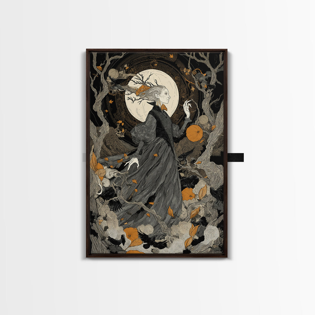 The Orchard Hag, Vertical Wall Art, Dark Halloween Decor, Canvas Print, Halloween Wall Decor, Gothic Home Decor, Collectible Wall Decor