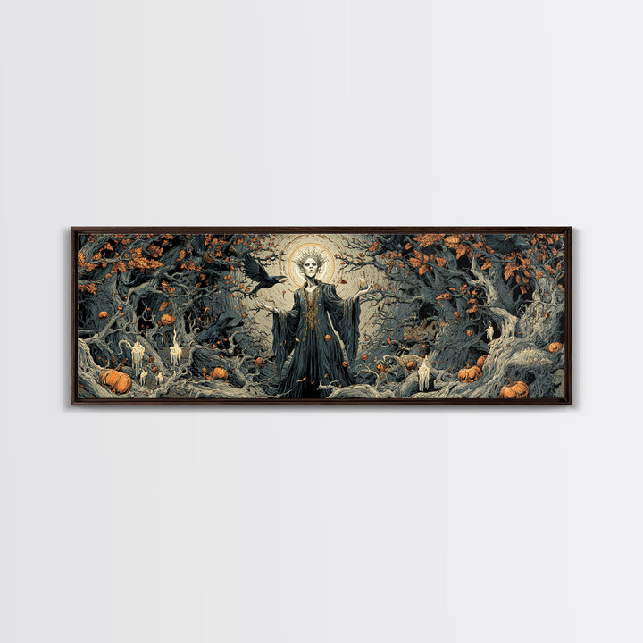 The Orchard Hag, Extra Wide Wall Art, Gothic Horror Wall Art, Framed Canvas Print, Halloween Wall Decor, Gothic Home Decor, Macabre Wall Art