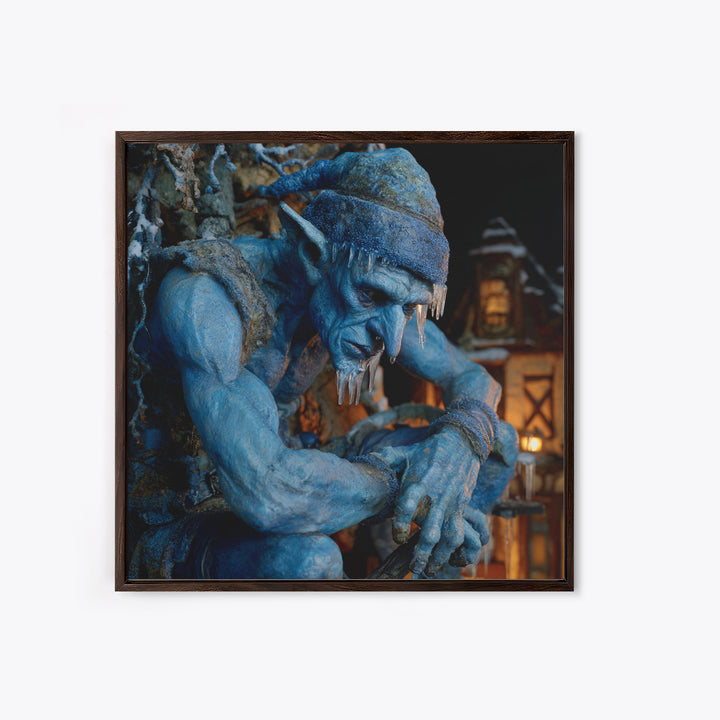 The Frost Goblin, Square Wall Art, Dark Halloween Decor, Canvas Print, Halloween Wall Decor, Gothic Home Decor, Statement Wall Art