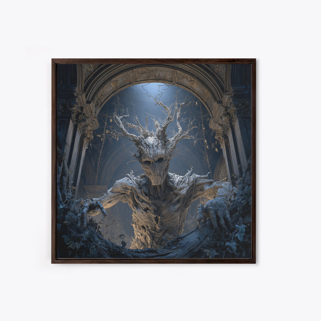 The Hollow-Tree Monster, Square Wall Art, Dark Halloween Decor, Canvas Print, Halloween Wall Decor, Gothic Home Decor, Halloween Wall Art