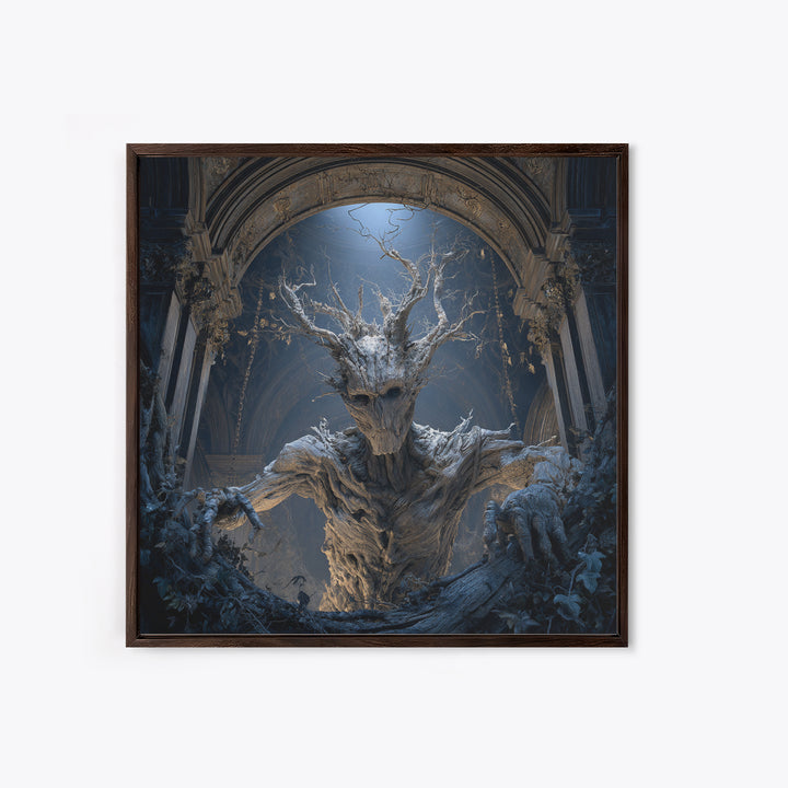 The Hollow-Tree Monster, Square Wall Art, Dark Halloween Decor, Canvas Print, Halloween Wall Decor, Gothic Home Decor, Halloween Wall Art