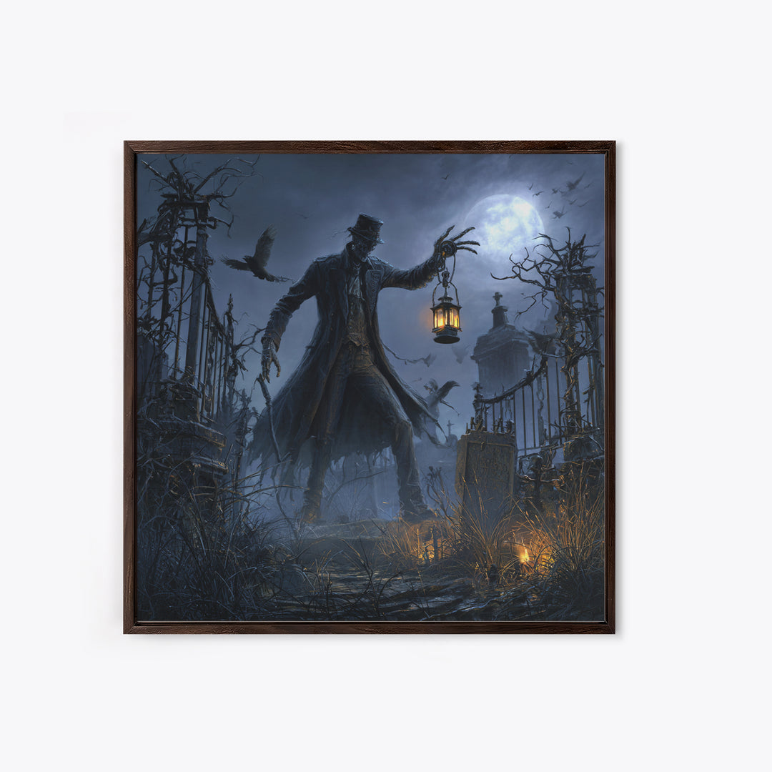 The Crossroads Spirit, Square Wall Art, Spooky Home Decor, Canvas Print, Halloween Wall Decor, Gothic Home Decor, Spooky Wall Decor
