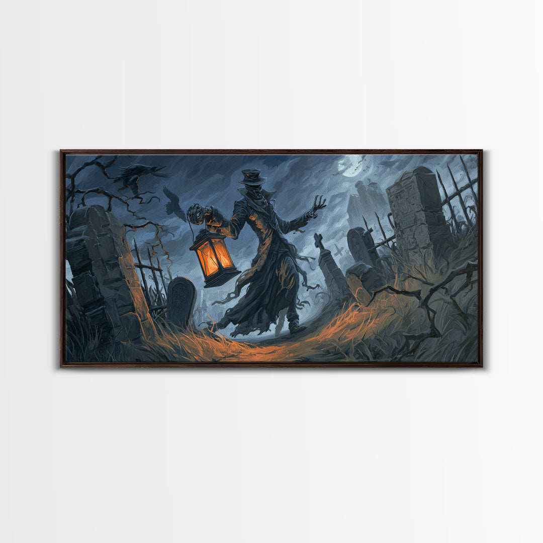 The Crossroads Spirit, Wide Panoramic Art, Spooky Home Decor, Canvas Print, Halloween Wall Decor, Gothic Home Decor, Spooky Wall Decor