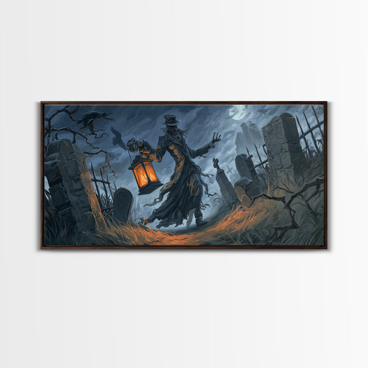 The Crossroads Spirit, Wide Panoramic Art, Spooky Home Decor, Canvas Print, Halloween Wall Decor, Gothic Home Decor, Spooky Wall Decor