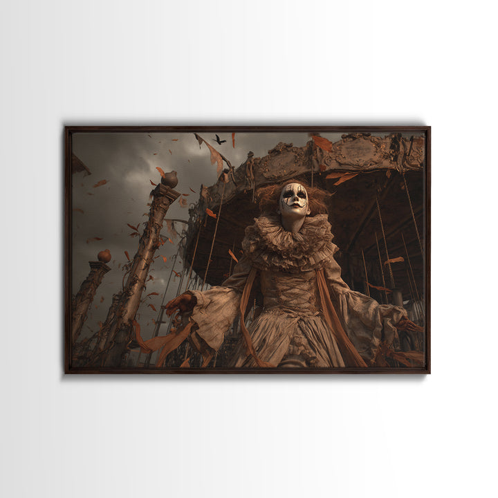 The Abandoned Carnival, Landscape Wall Art, Gothic Horror Wall Art, Framed Canvas Print, Halloween Wall Decor, Gothic Home Decor