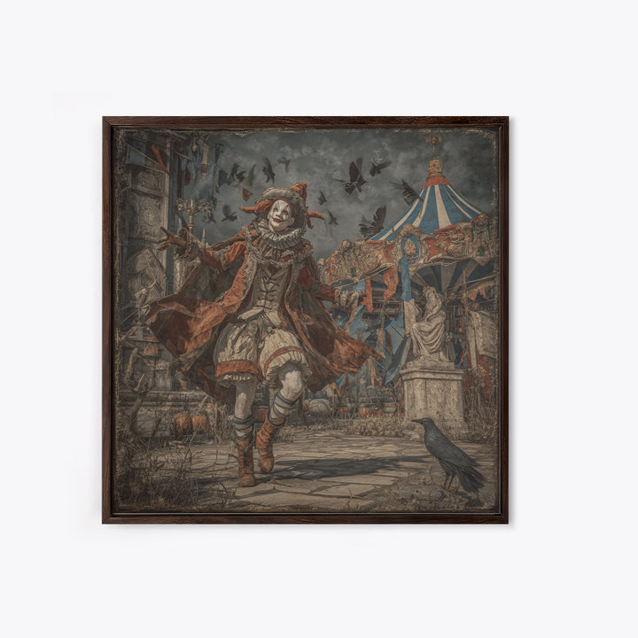 The Abandoned Carnival, Square Wall Art, Dark Halloween Decor, Canvas Print, Halloween Wall Decor, Gothic Home Decor, Collectible Wall Decor