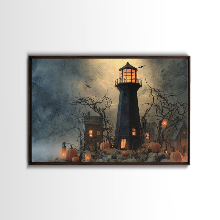 The Cursed Lighthouse, Landscape Wall Art, Dark Fantasy Wall Art, Canvas Print, Halloween Wall Decor, Gothic Home Decor, Horror Wall Art