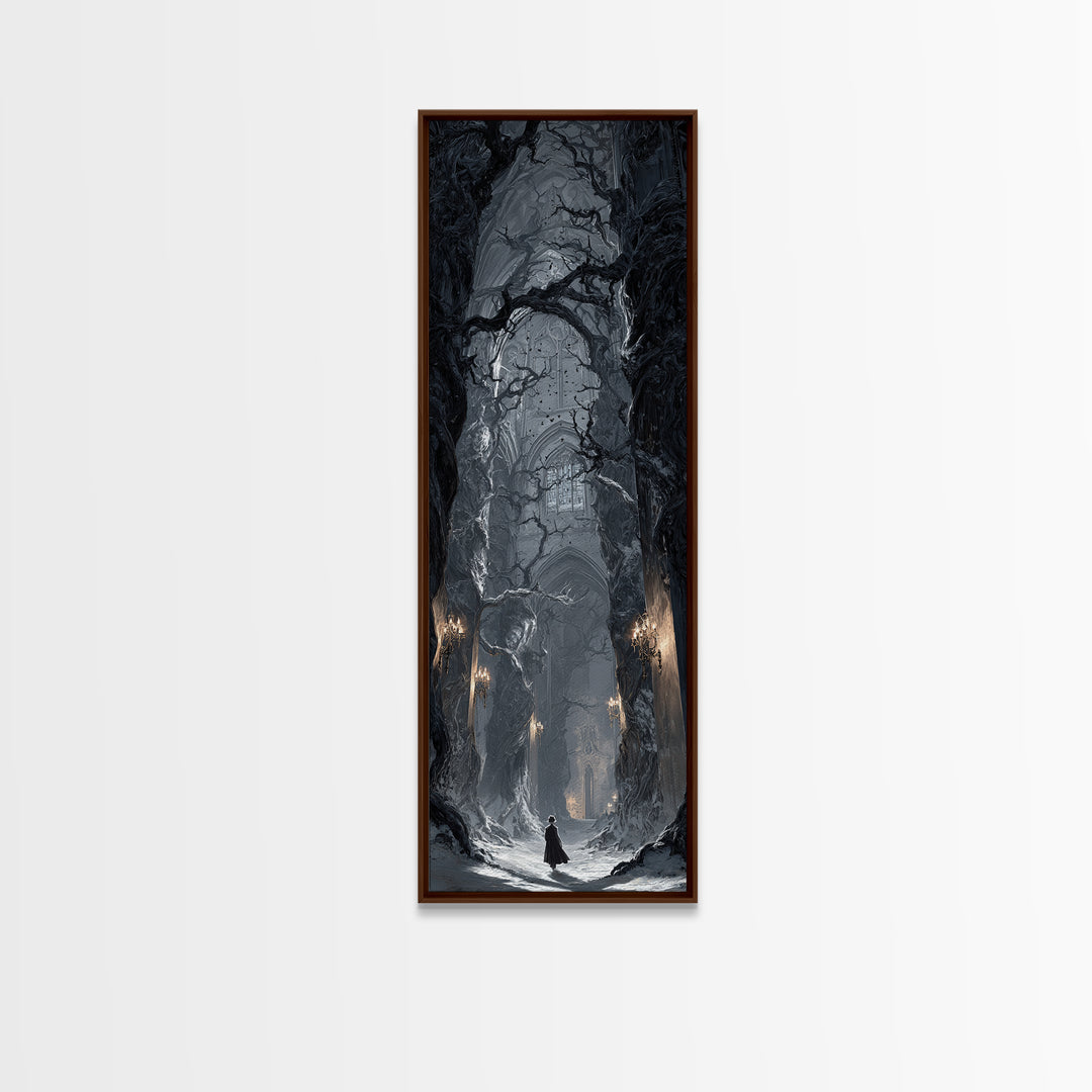 The Witch'S Forest, Tall Narrow Wall Art, Dark Fantasy Wall Art, Canvas Print, Halloween Wall Decor, Gothic Home Decor, Statement Wall Art