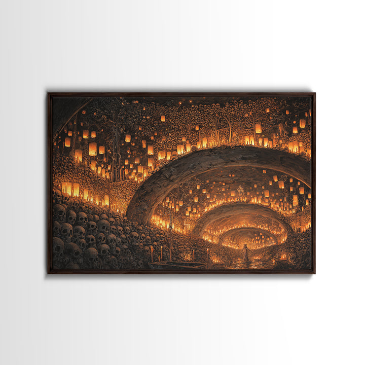 The Endless Catacombs, Landscape Wall Art, Spooky Home Decor, Canvas Print, Halloween Wall Decor, Gothic Home Decor, Seasonal Home Decor